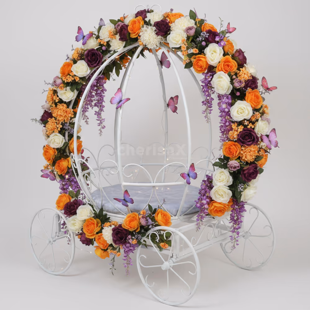 Soft flowers and butterflies for a sweet and lovely baby entry moment