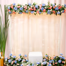 The blue hydrangea creates a cool tone of blue adding depth and charm