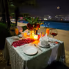 poolside dining in delhi ncr, 5 star hotels candlelight dinner