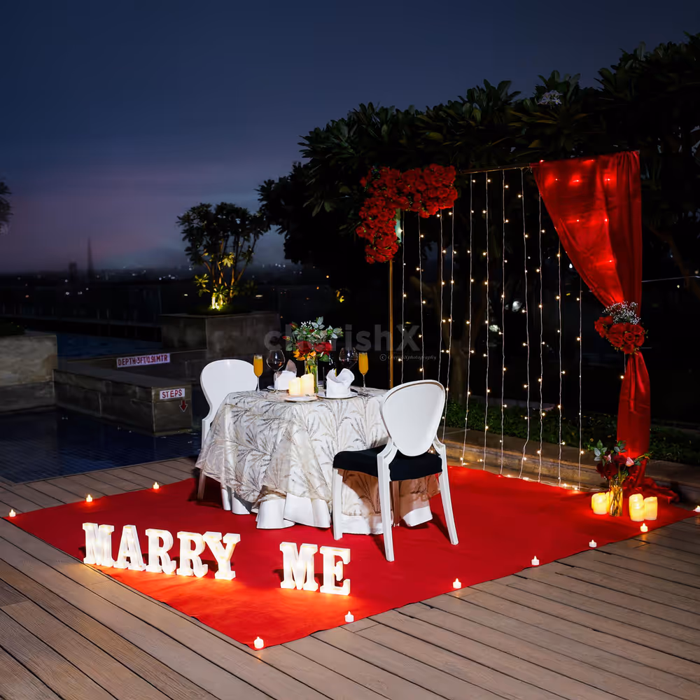 proposal dining setup in delhi ncr at 5 star property
