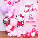 Cute Hello Kitty character cutouts provide lighthearted charm.