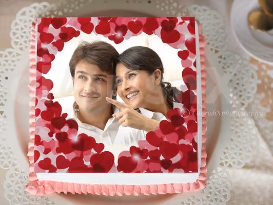 Anniversary photo cake