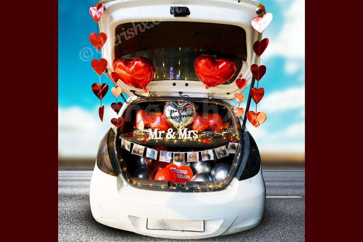 Happy Anniversary Surprise Car Boot Decor | Hyderabad