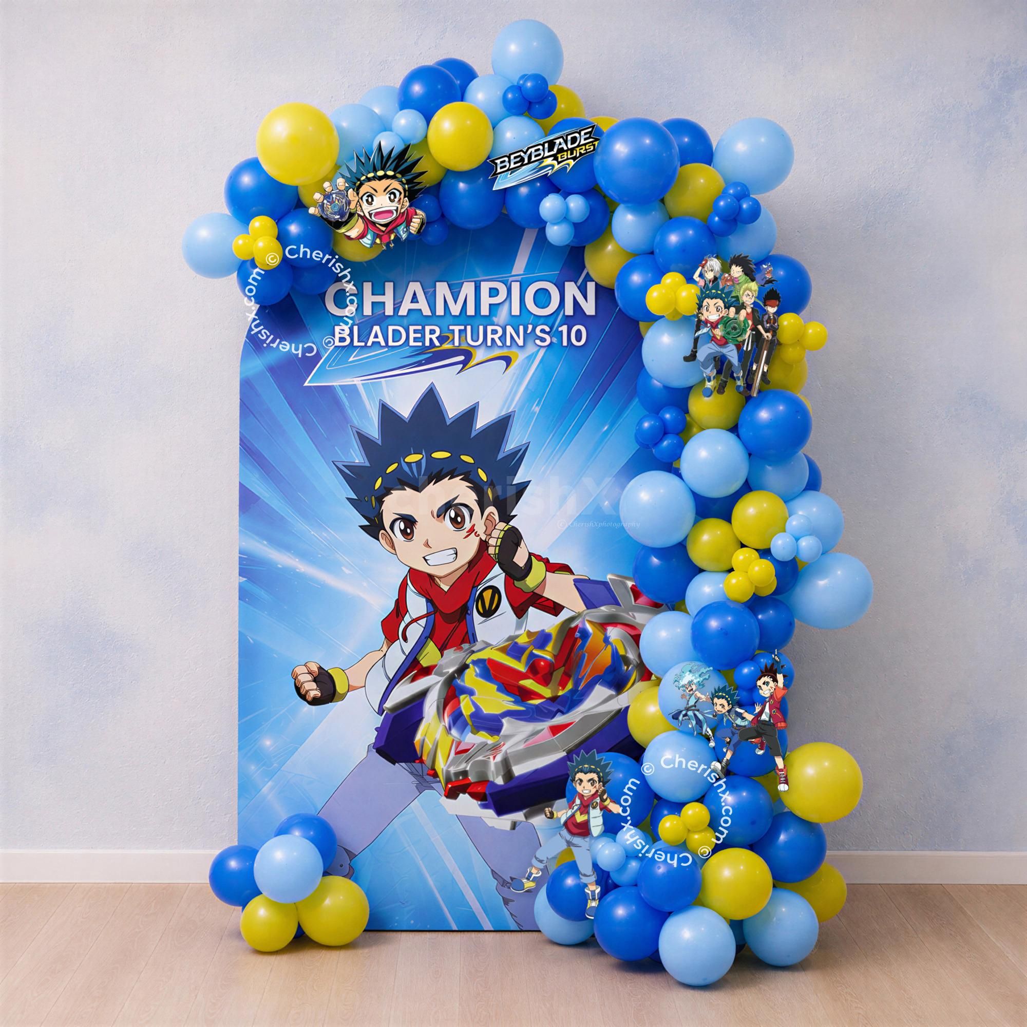 Beyblade Themed Birthday Arch