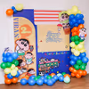A colorful and cheerful Shinchan backdrop for a fun birthday.