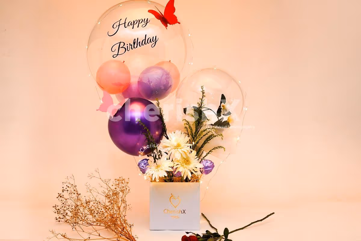 A Bubble Balloon with Customizable Vinyl Printing Message!