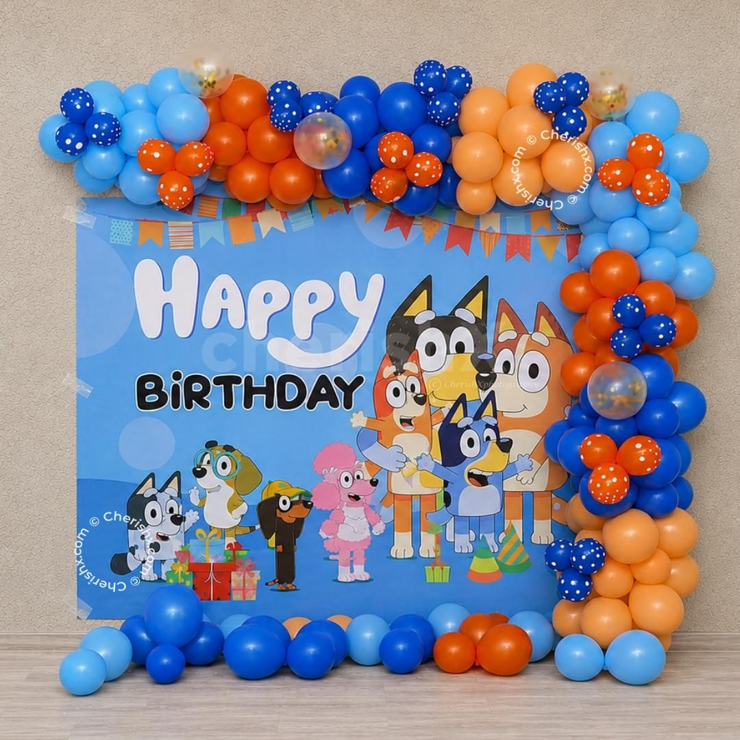 Bluey Theme Birthday Backdrop