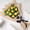 10 Yellow Roses in Brown Jute Packing
