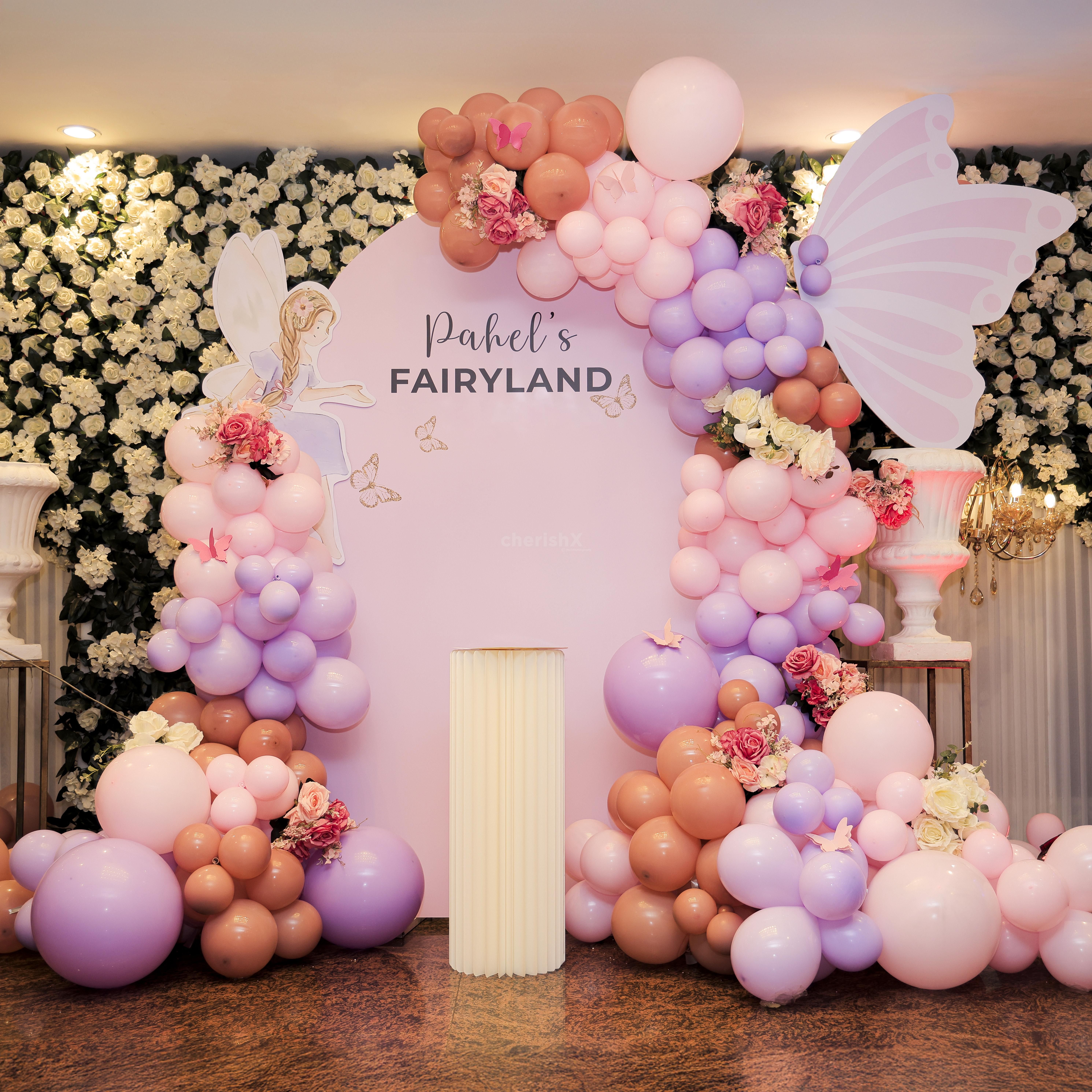 Balloons, Blooms, Fairy and Butterfly Birthday Decor