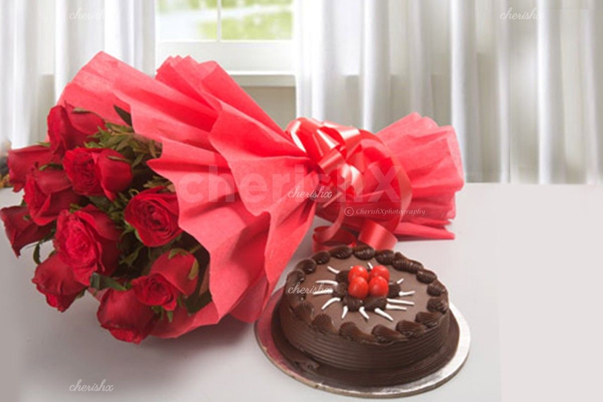 Delicious Cake and Flower Surprise for your special celebration.