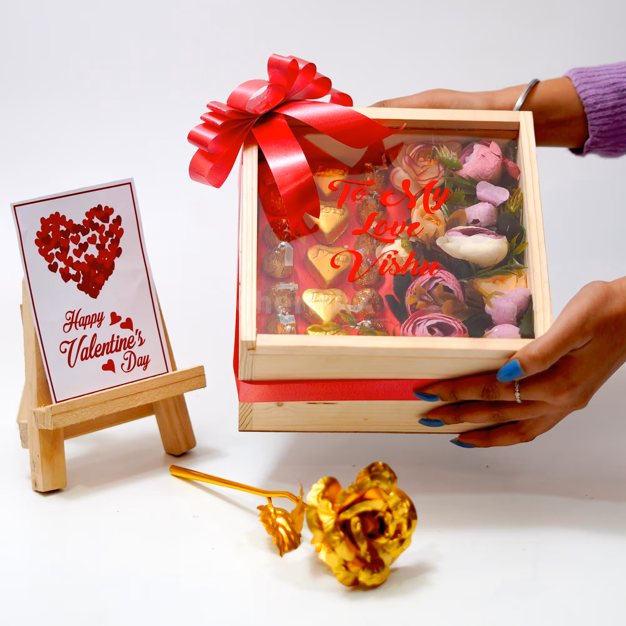 Red Vinyl Message MDF Box in Sweet Valentine's Gift Box