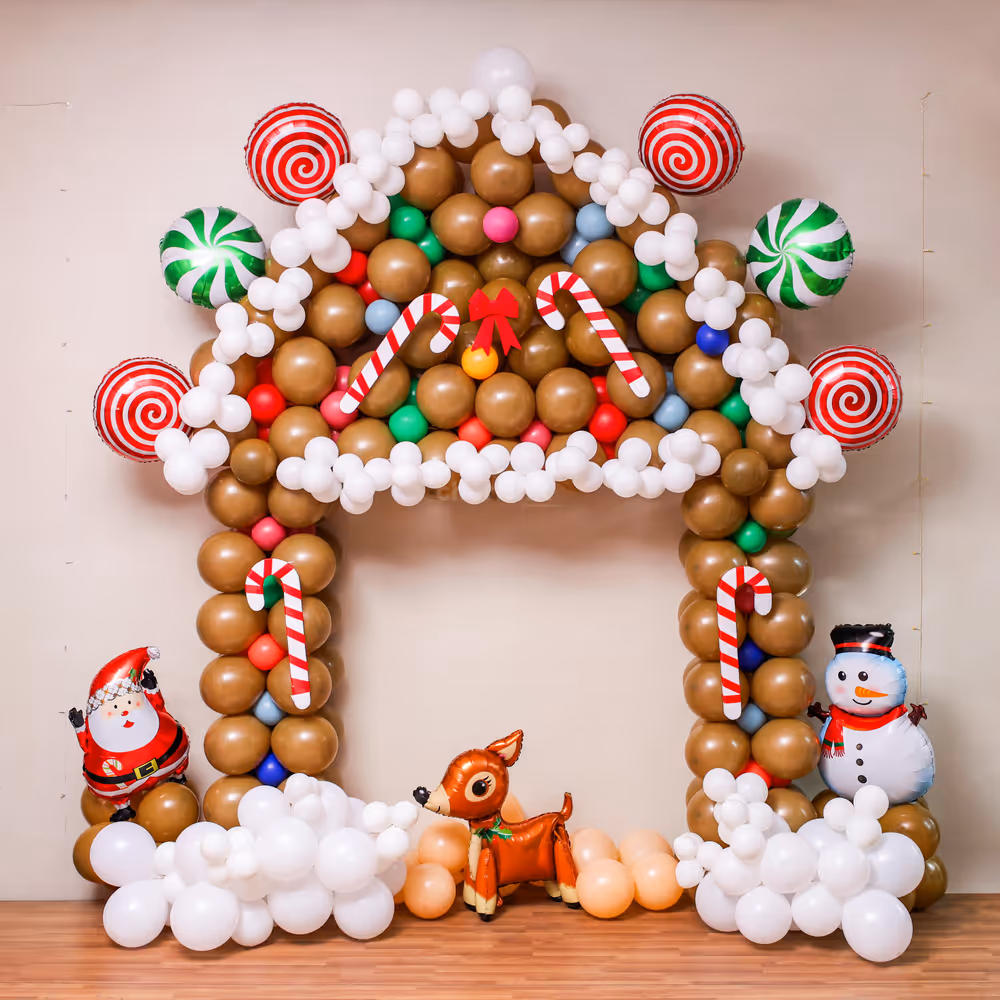 Classic candy cane sticks create an iconic decoration for the Christmas wall decoration