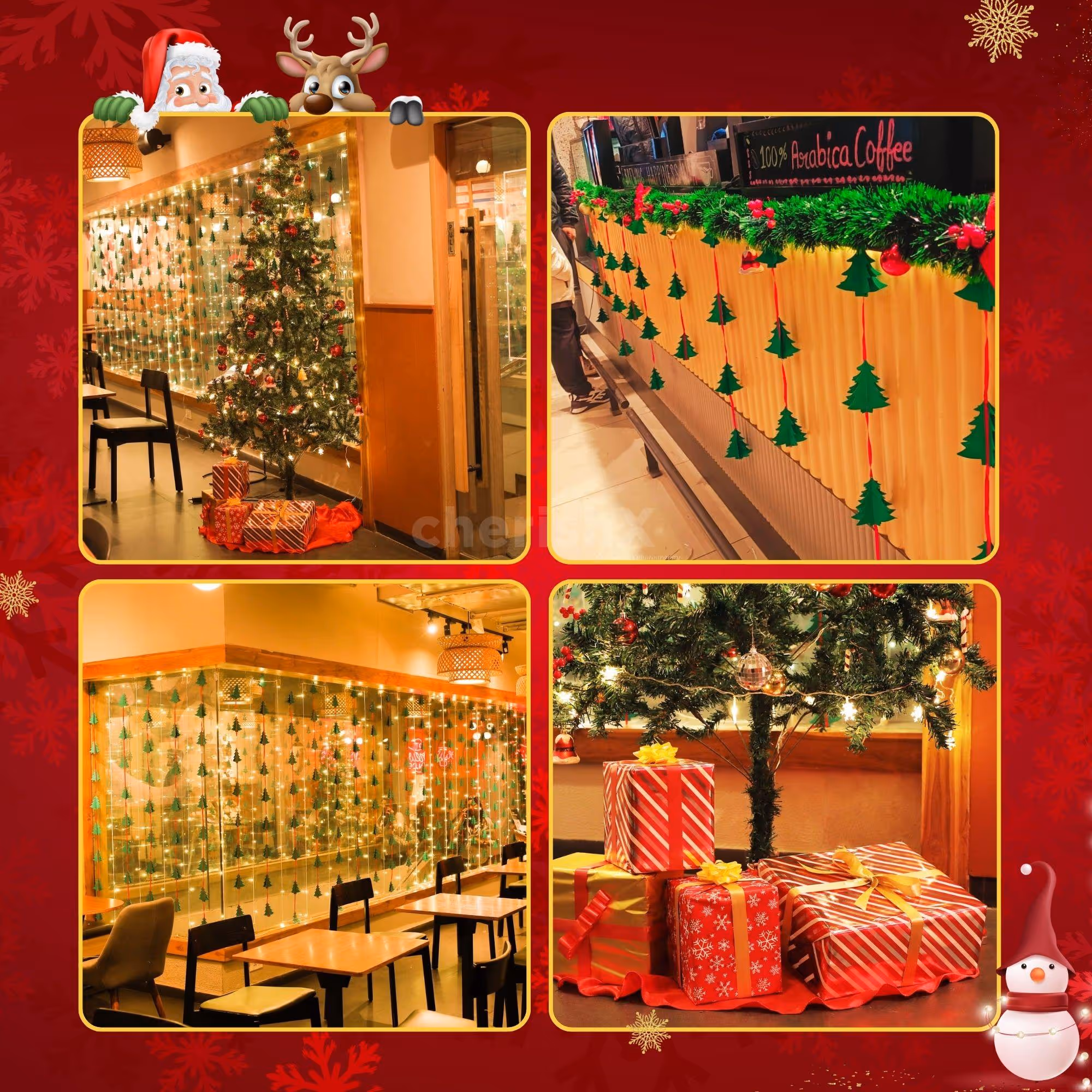 Make your showroom shine bright with our Christmas decor package