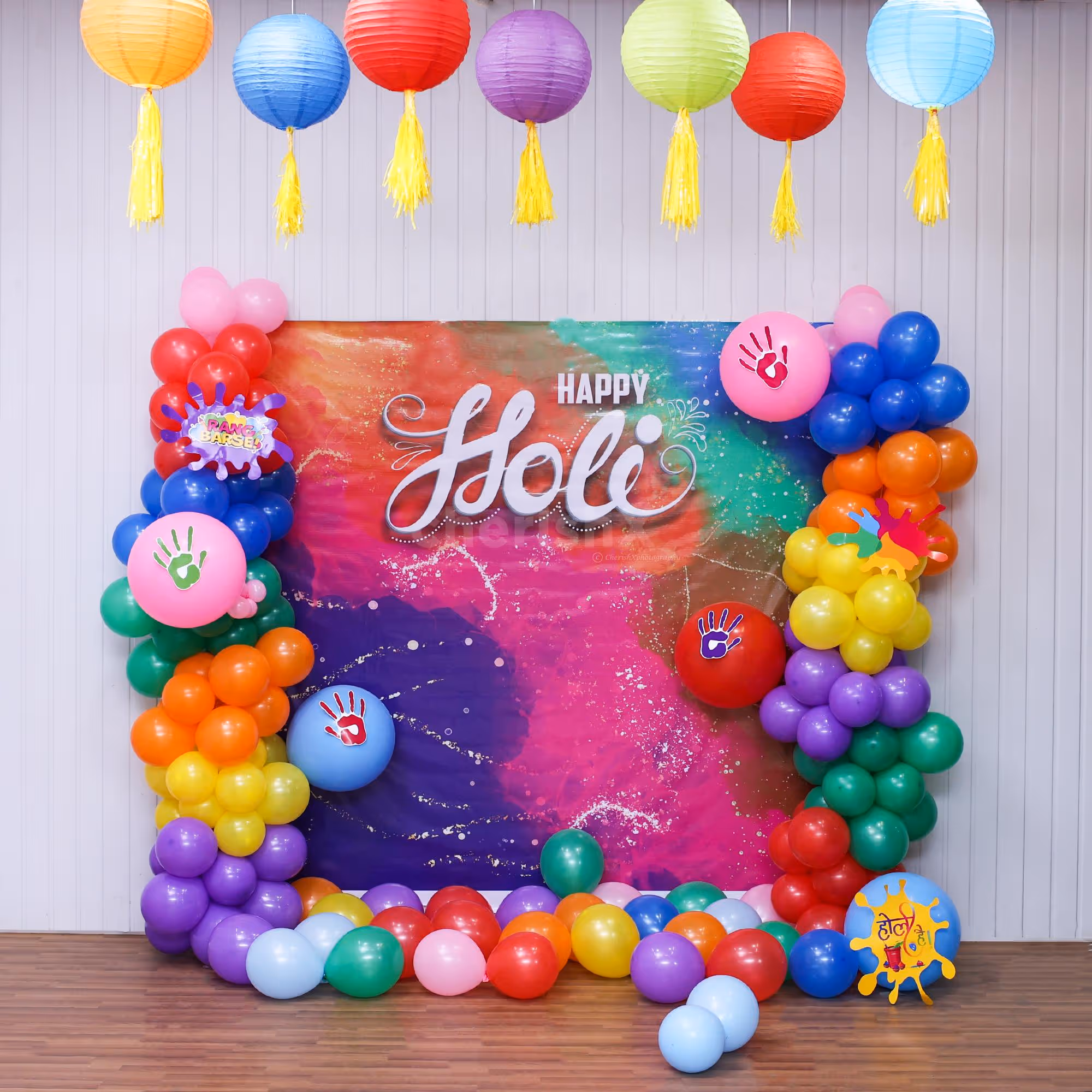 Party in style with colorful balloons and festive lanterns!