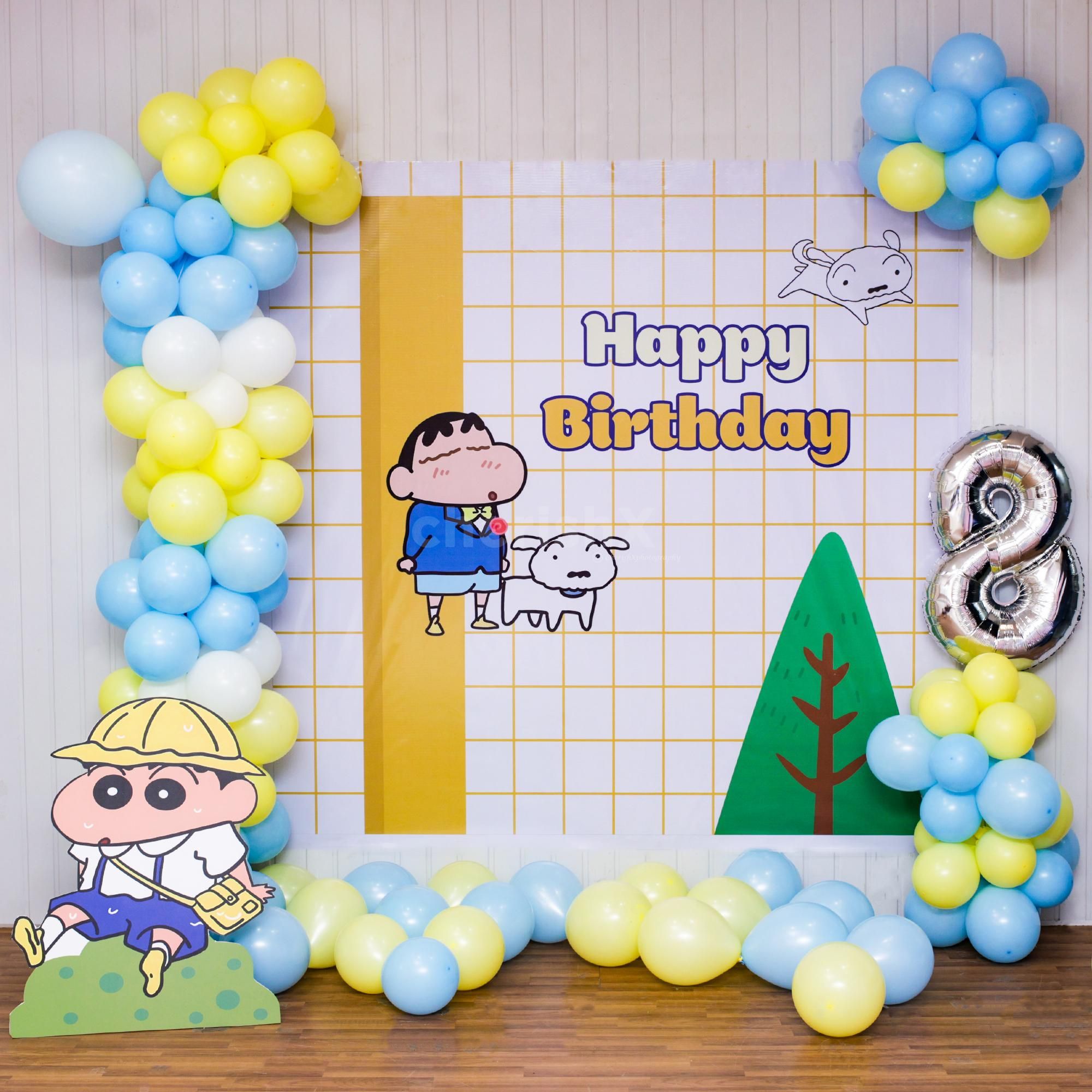 Customized age foil balloon celebrating the birthday milestone.