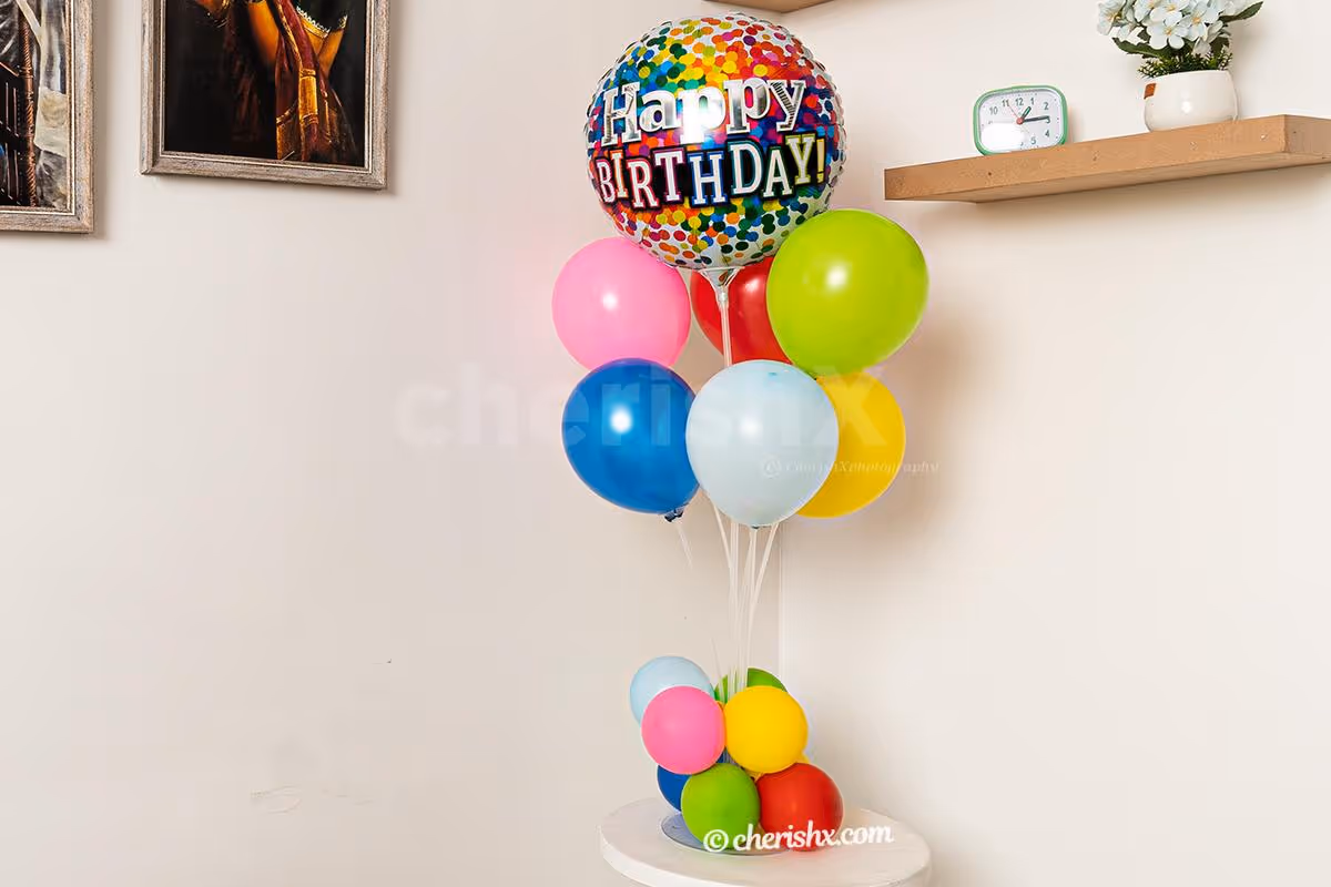 A colorful balloon bouquet stand to make your empty corners attractive!