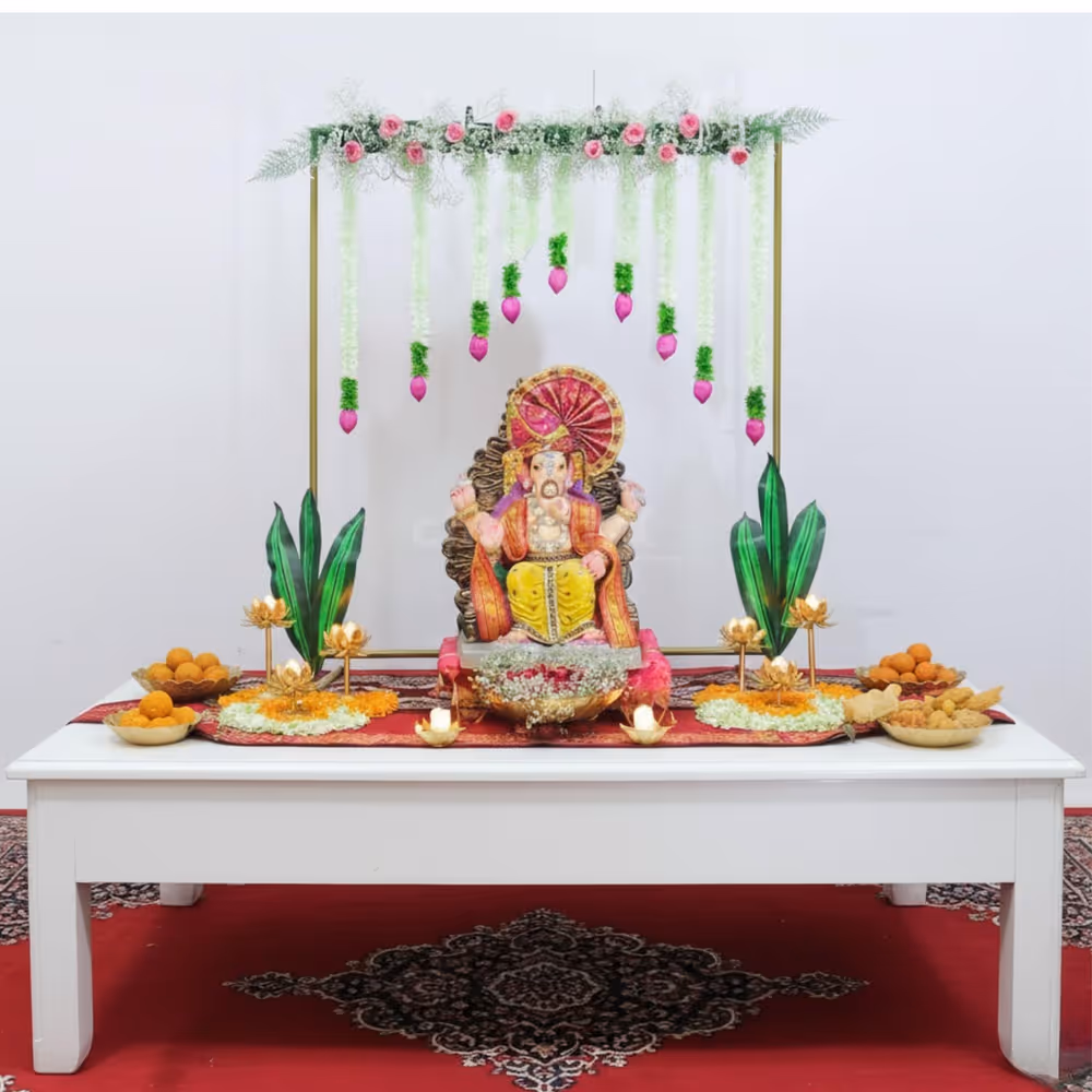 DIY Ganesh Chaturthi decoration at home
