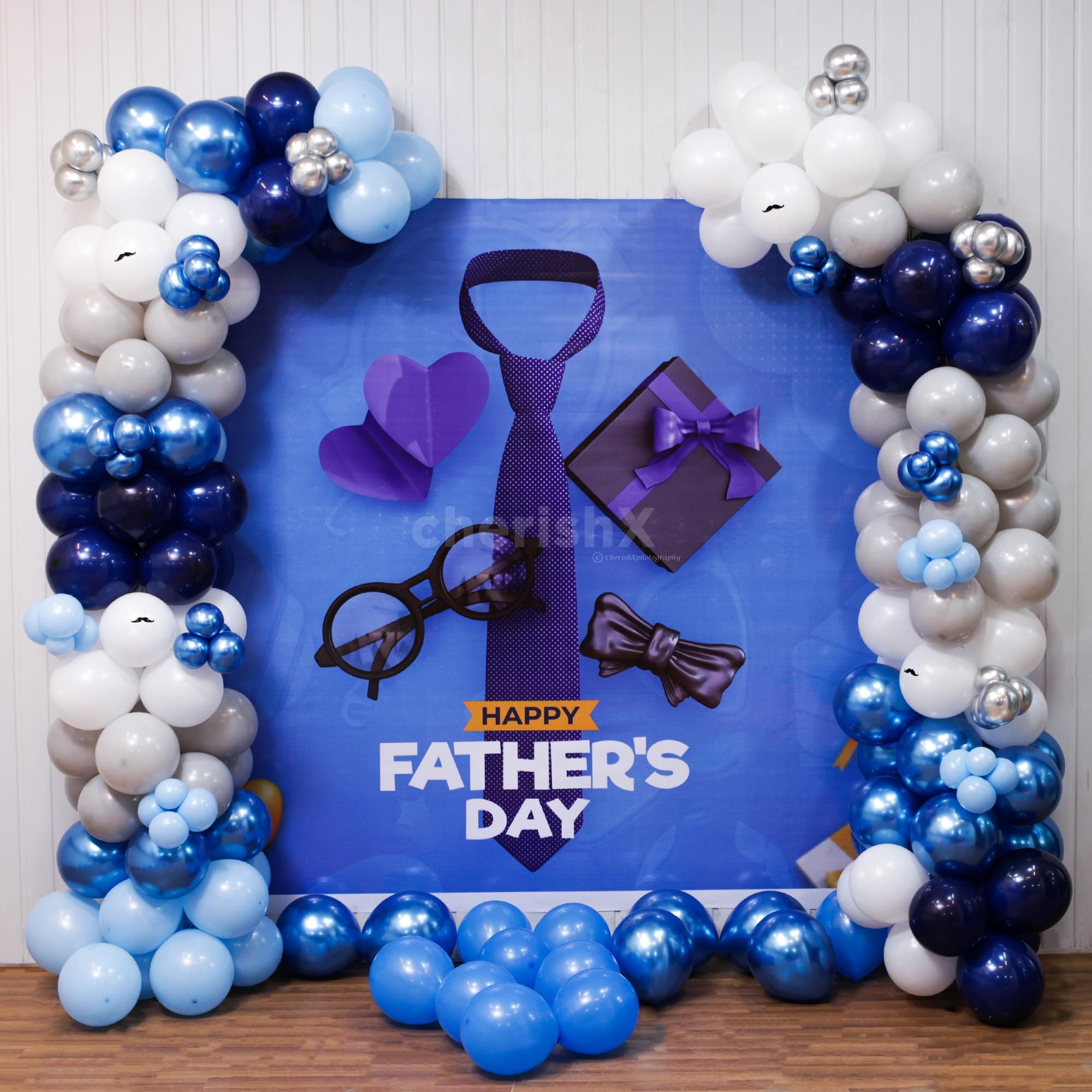 Father’s Day Balloon Arch with Custom Flex Backdrop