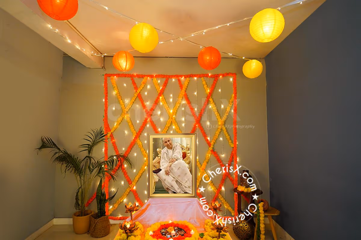 Festive Flower & Lantern Guru Ji Decoration