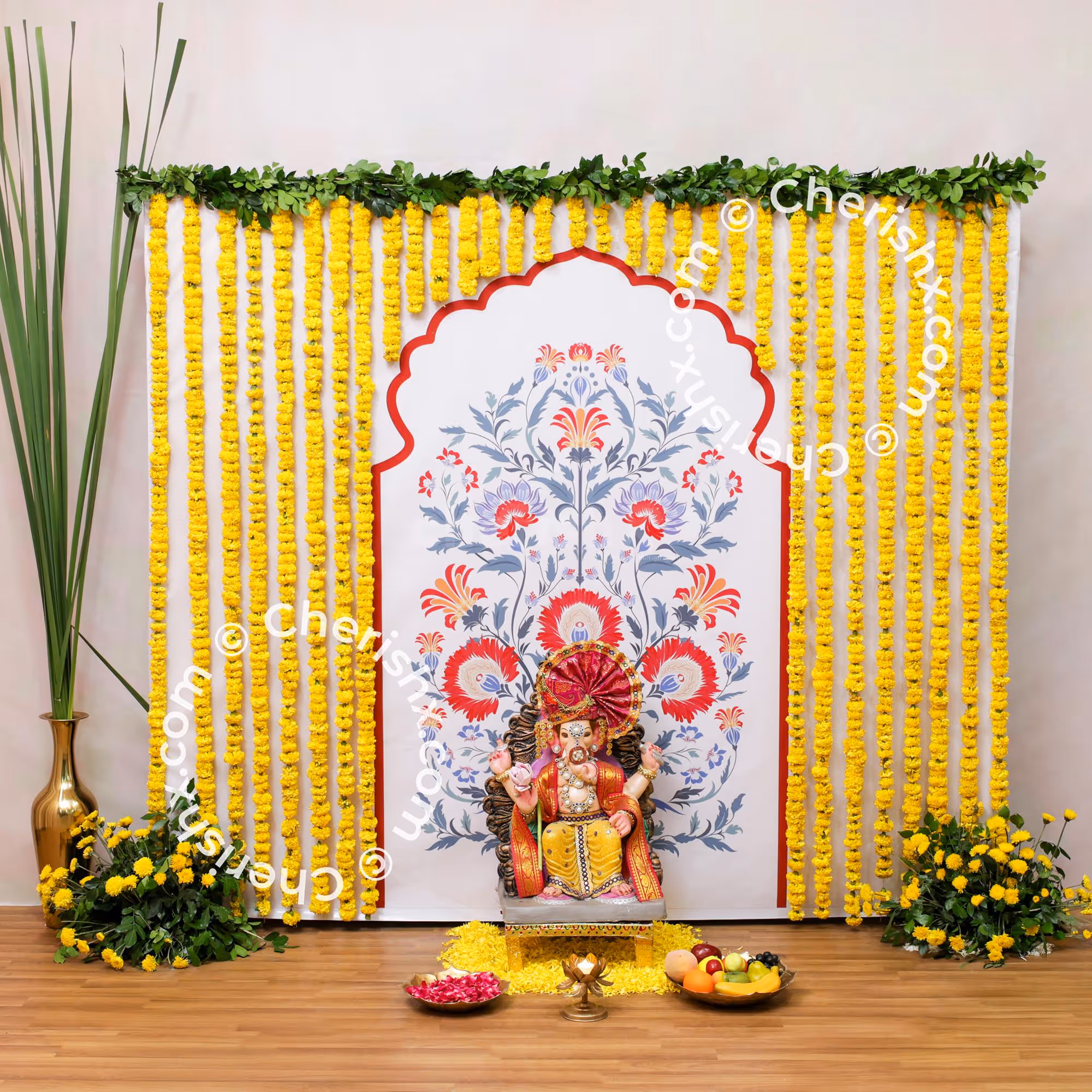 Simple yet elegant daisy flower bunches on the floor bring positivity and spirituality