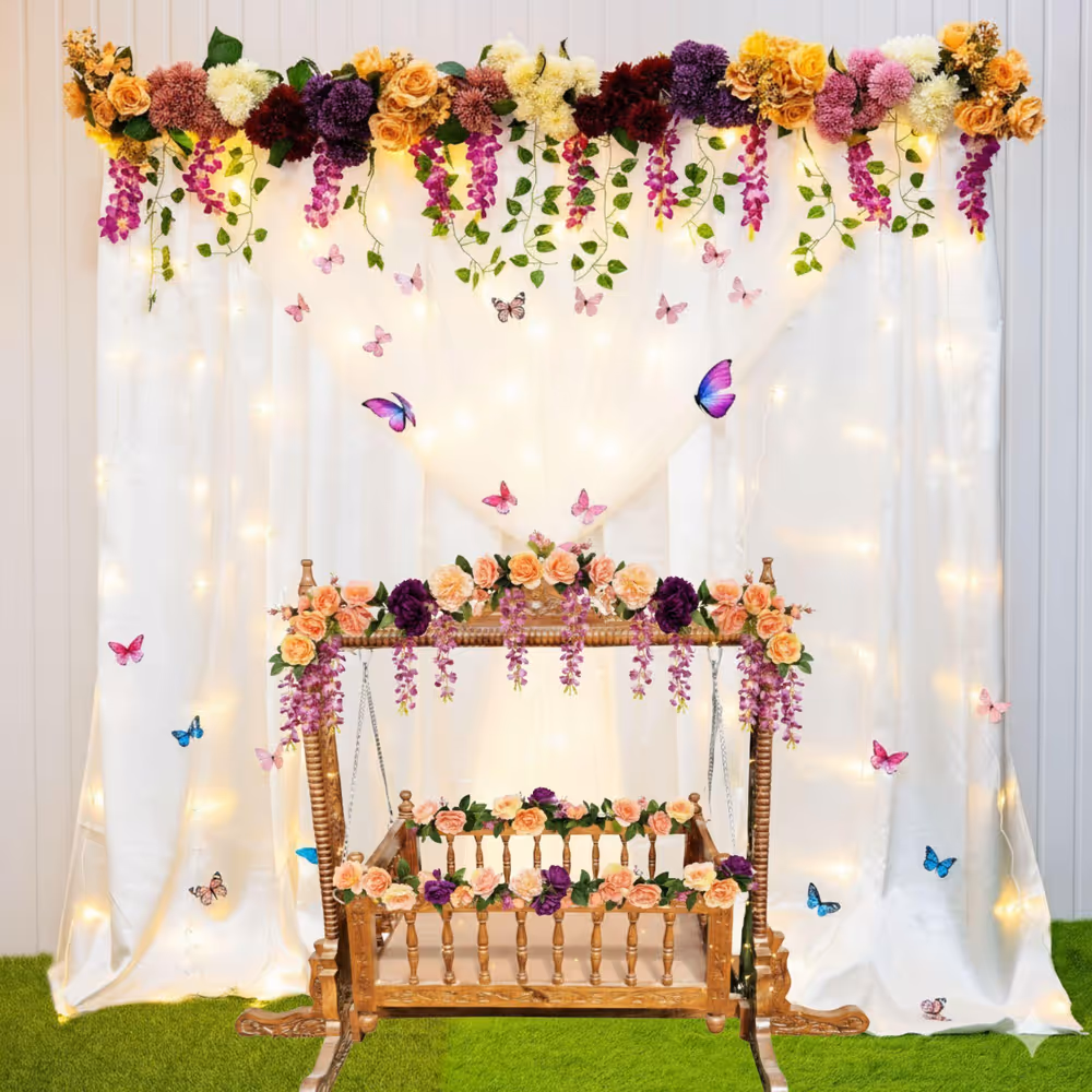 Multicoloured artificial flowers are ideal for a sweet and timeless memory