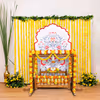 Fresh colourful flowers showers blessings for a warm cradle ceremony