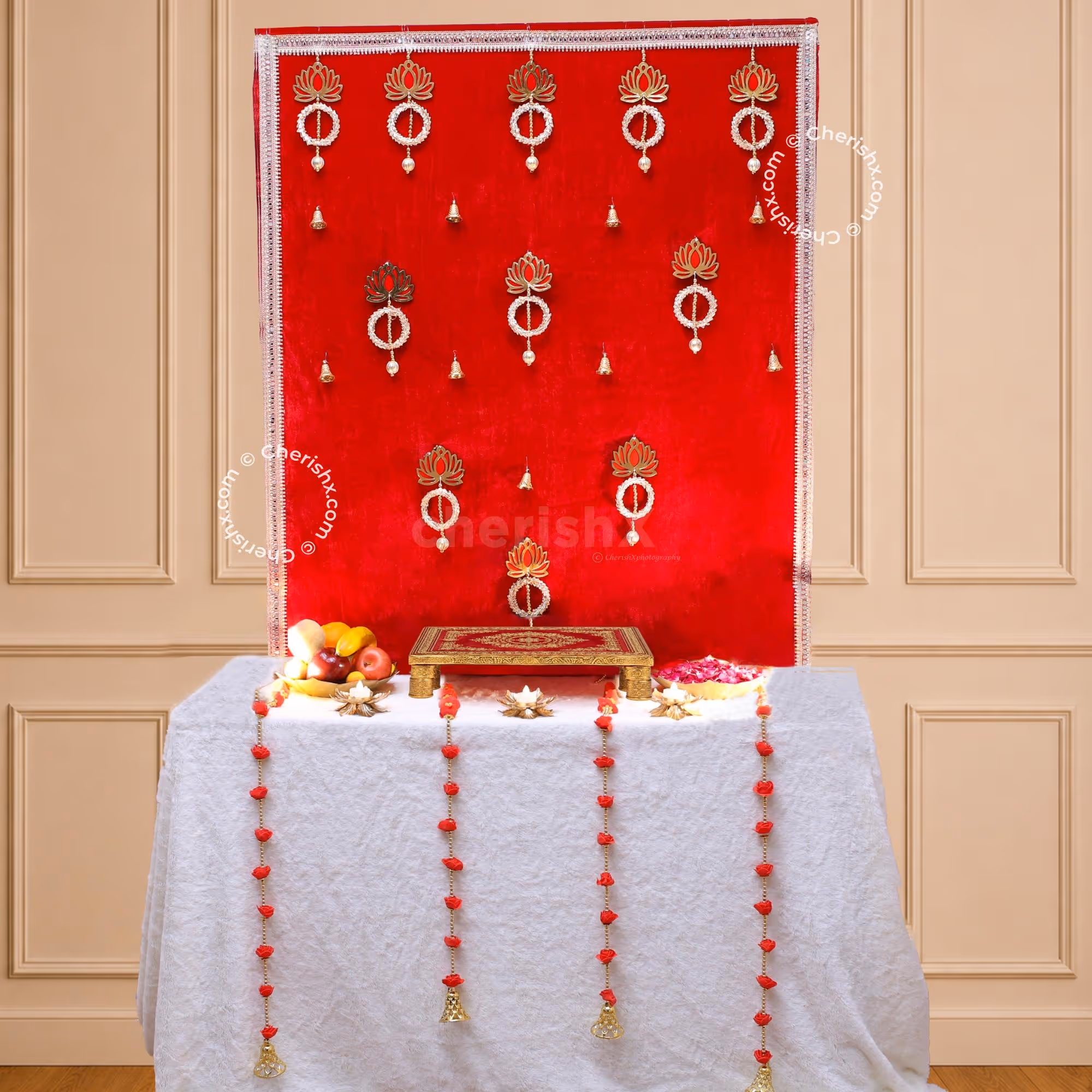 Red Velvet Finish DIY Decor Backdrop