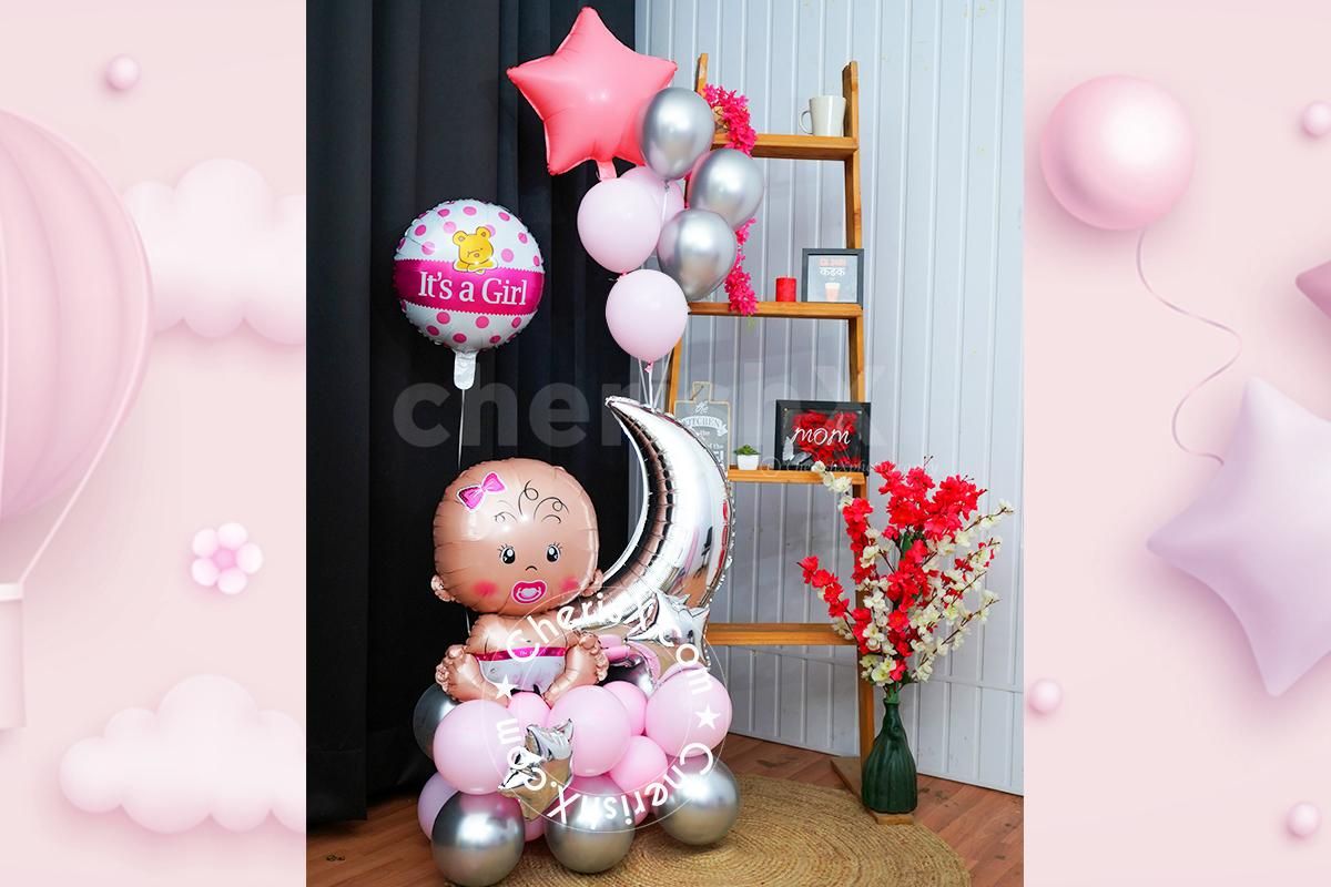Its A Girl Balloon Bouquet