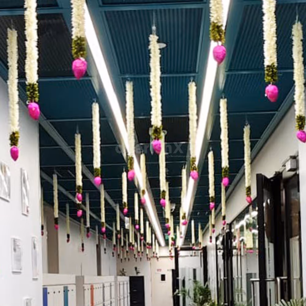 Versatile ceiling hangings are ideal for weddings, pujas, Diwali, or any festive