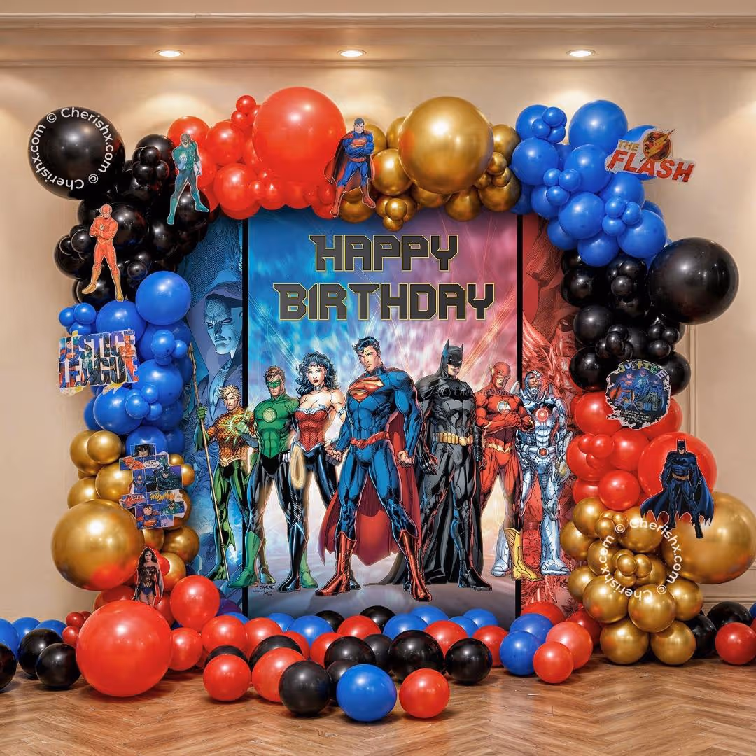 The Customized Flex On The Wall For Birthday Decor Tells The Reason For Celebration Aloud.