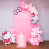 Pastel pink Hello Kitty backdrop for a picture-perfect party.