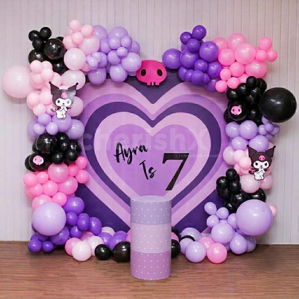 Kuromi Purple & Black Balloon Birthday Decor