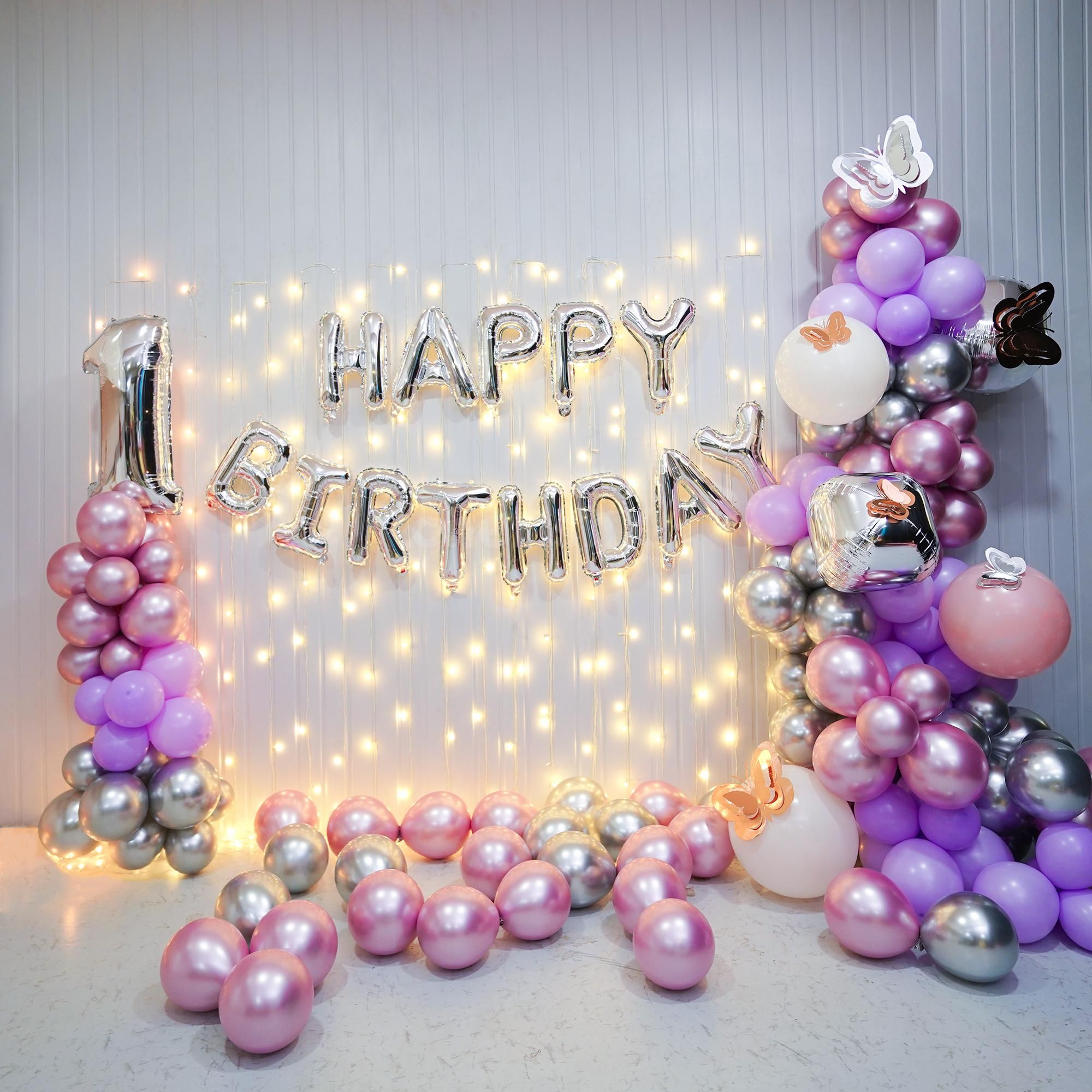 Immerse yourself in a world of enchantment with our stunning lavender rose birthday decoration.