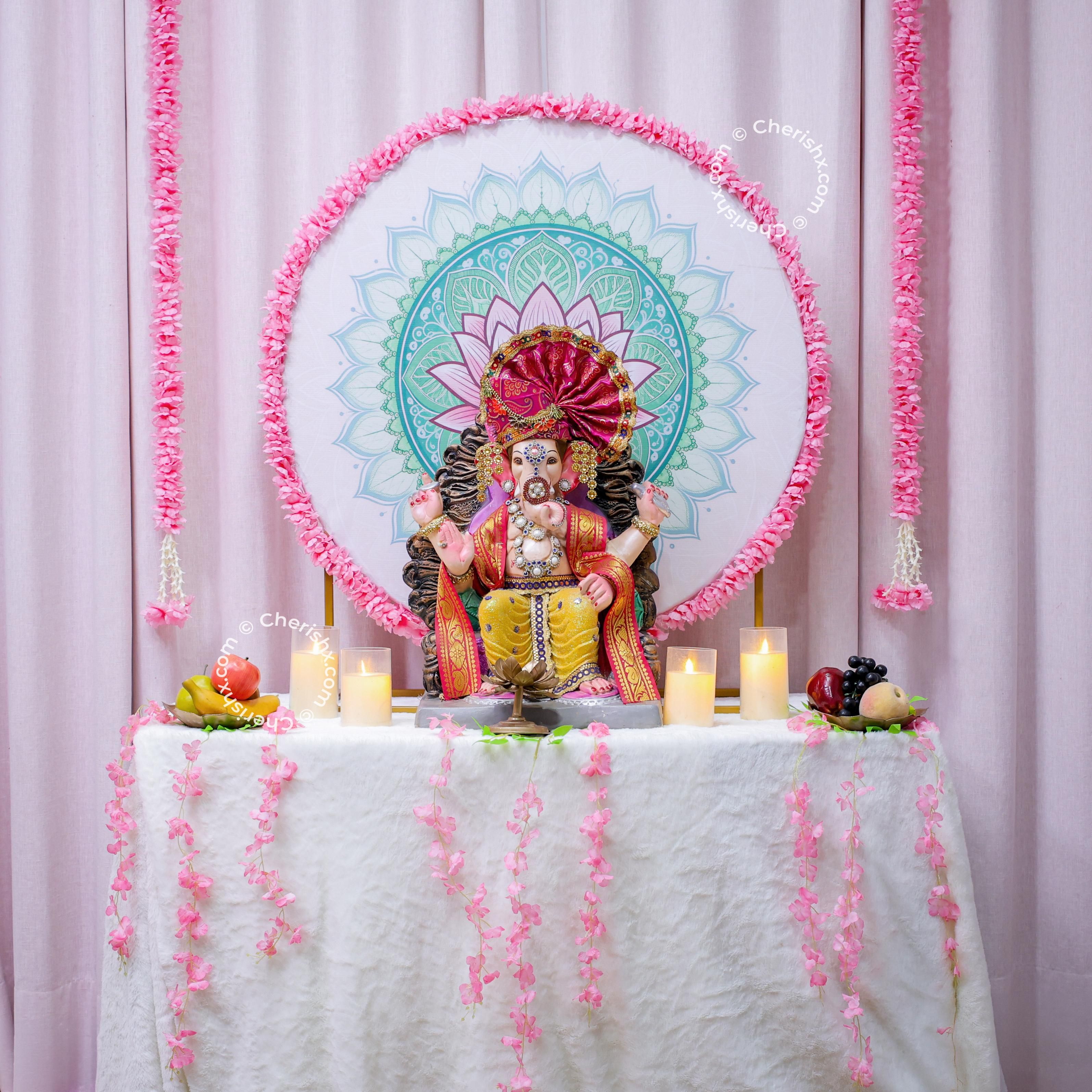 Lotus Theme Ganpati Decor DIY Kit