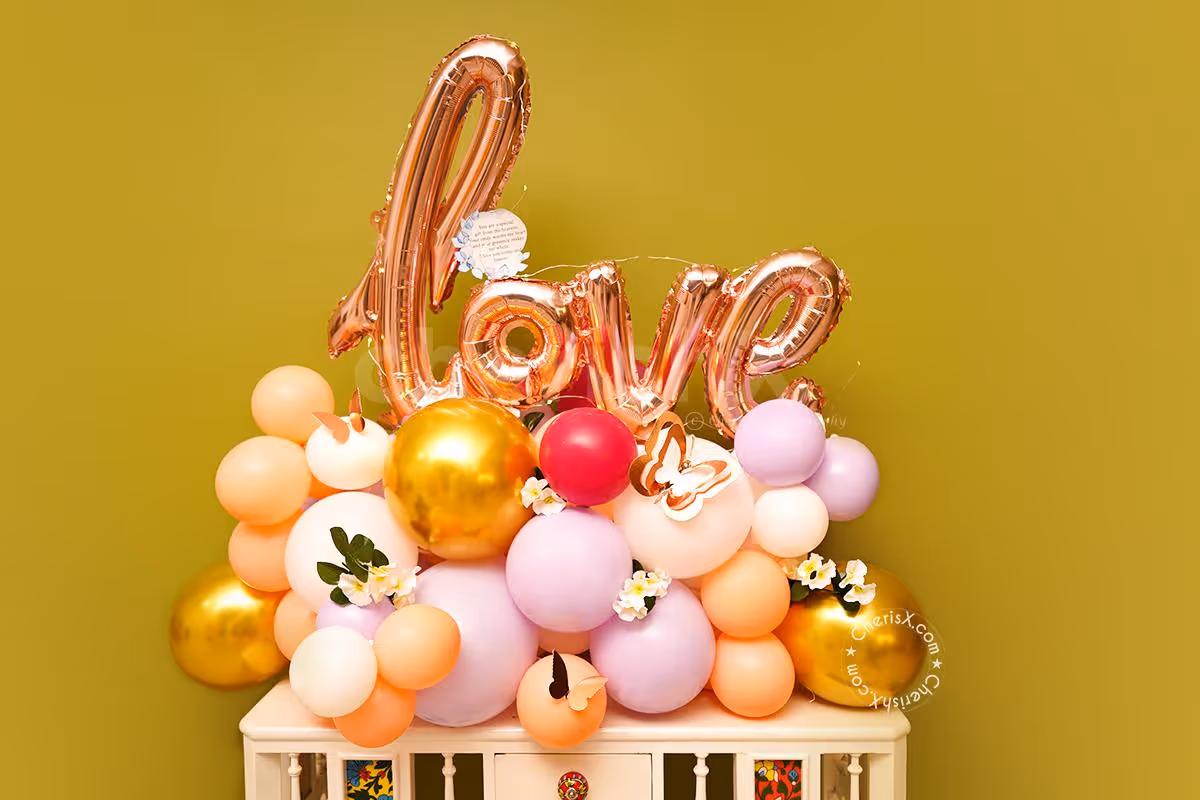 An exquisite balloon bunch curated for Karwa Chauth by CherishX!