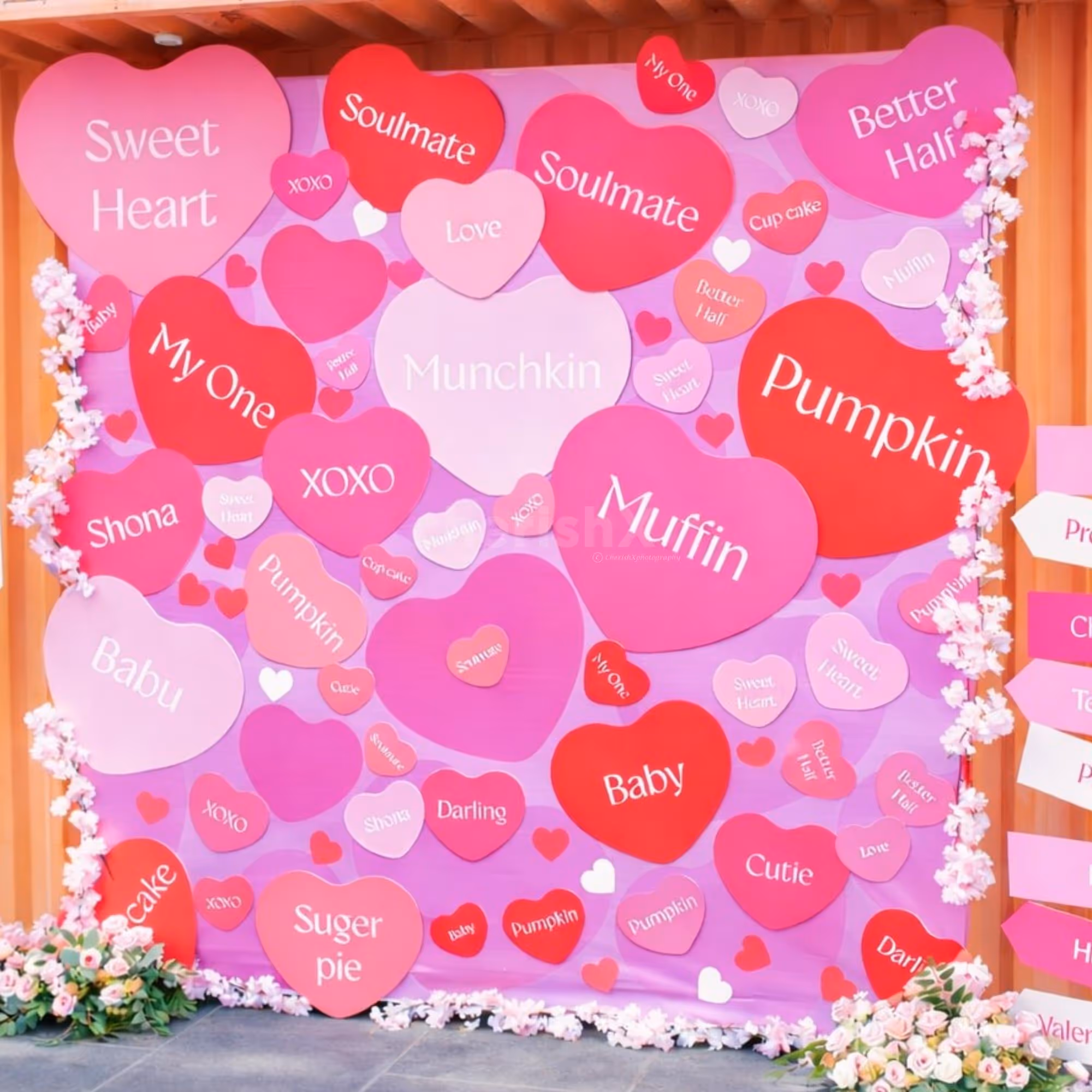 Mixed heart sun board on the flex has a sweet message/adjectives written for your significant other