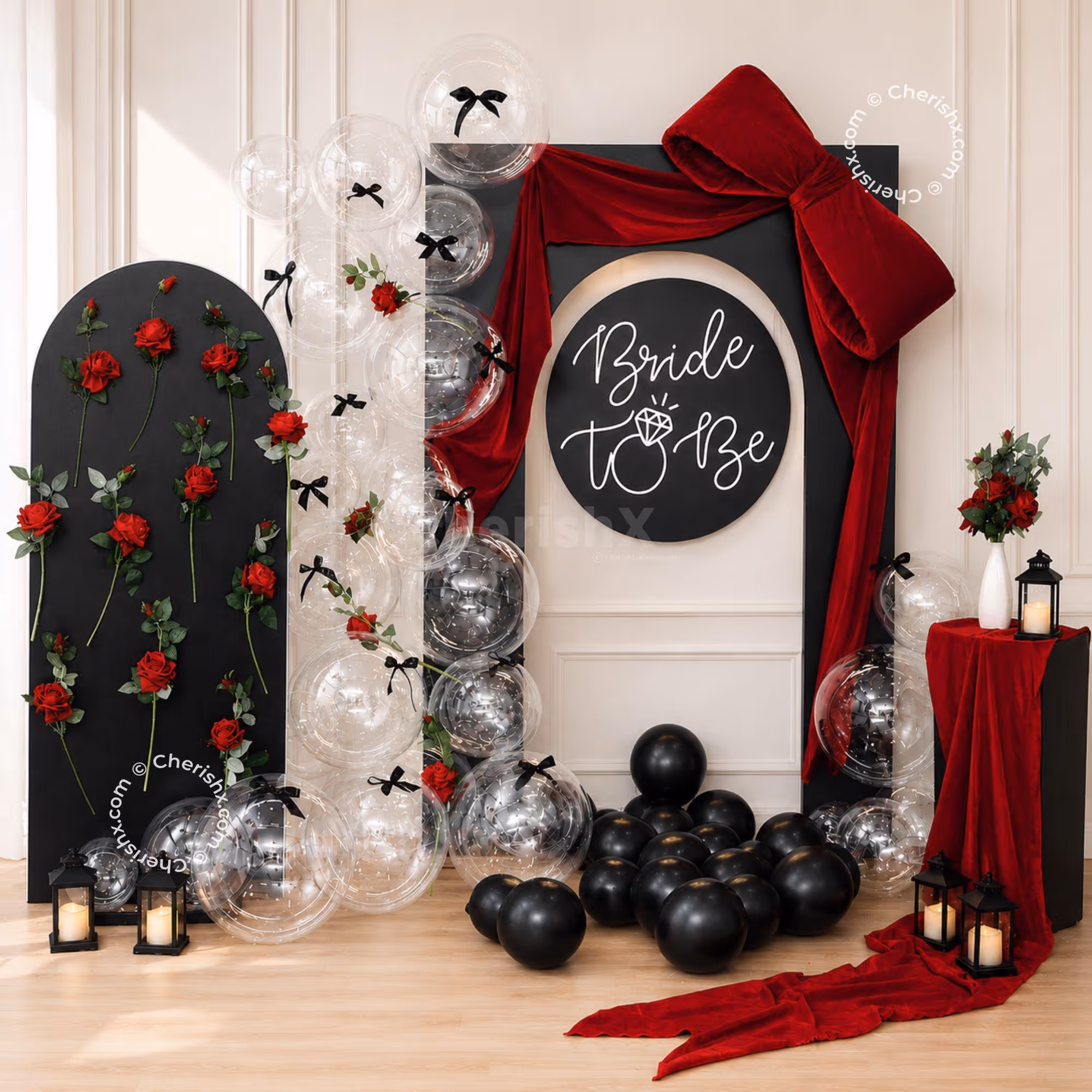 Red Luxe Bachelorette Setup