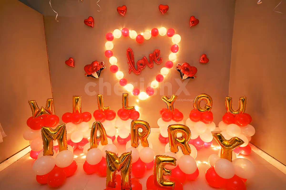 Propose your loved one with beautiful Valentine's Day Proposal Decor by CherishX!