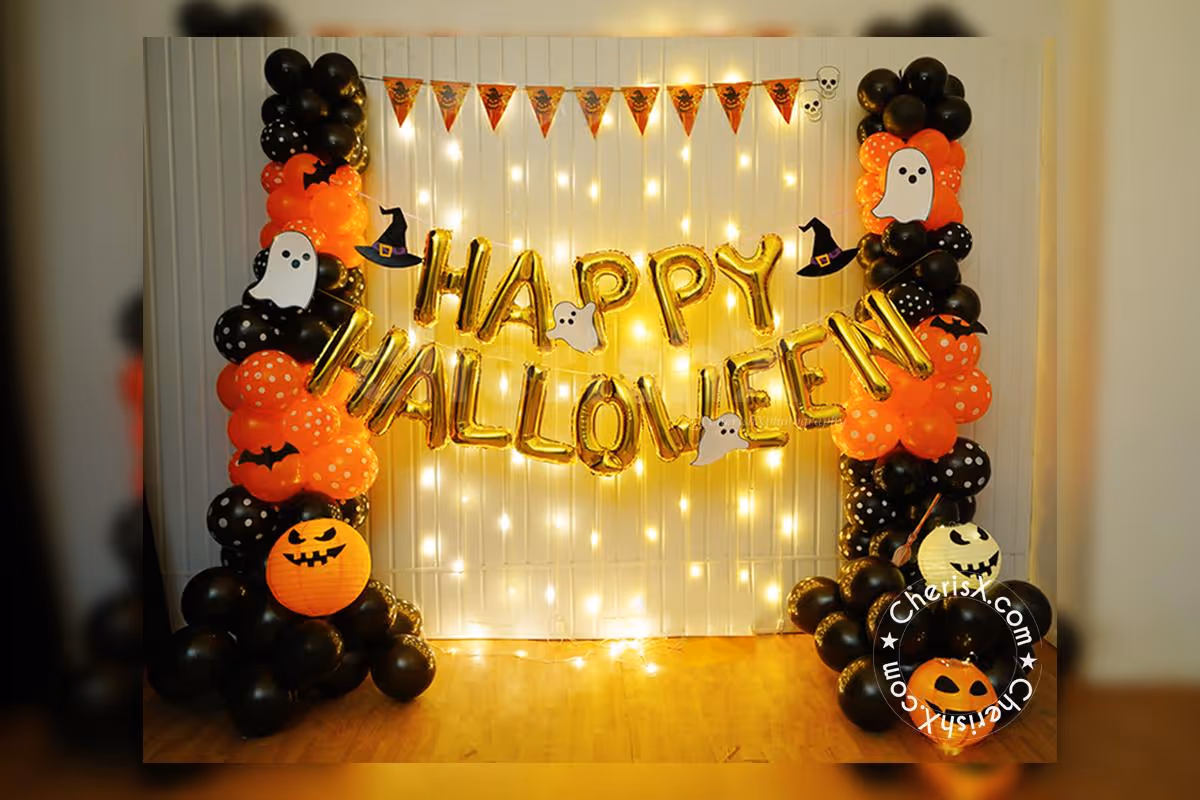 Orange and Black Theme Halloween Decor
