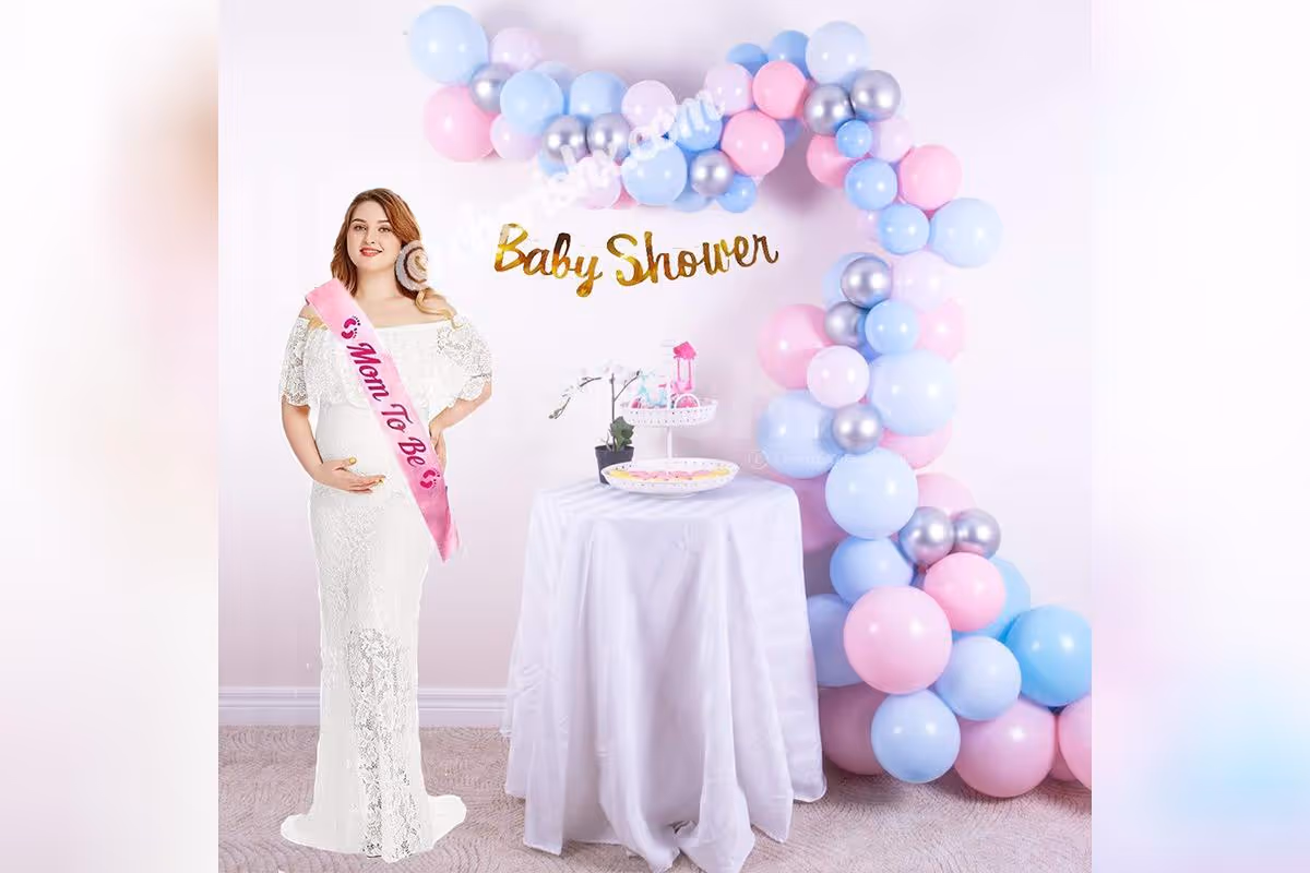 Book a soothing decor for a baby shower celebration.