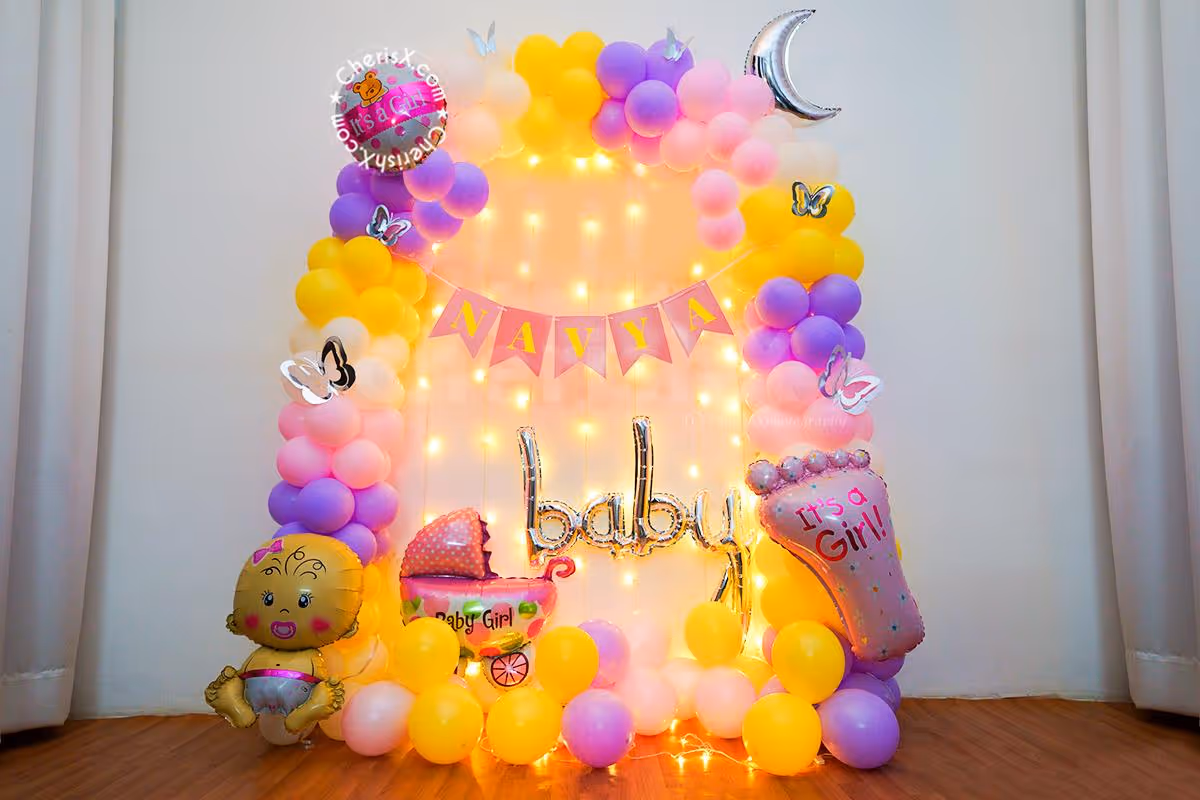 Pastel themed Annaprashan decor by CherishX.