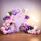Bunches of light pink roses infuse the natural beauty and a garden like freshness