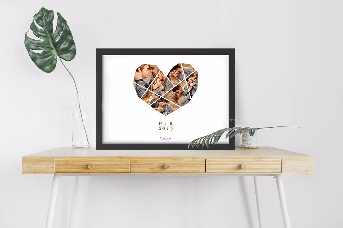 Personalised Personalised Heart art Frame to treasure your most cherished moments.