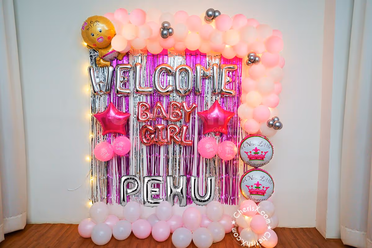 A Pink and White Themed Naming Ceremony Decor by CherishX.