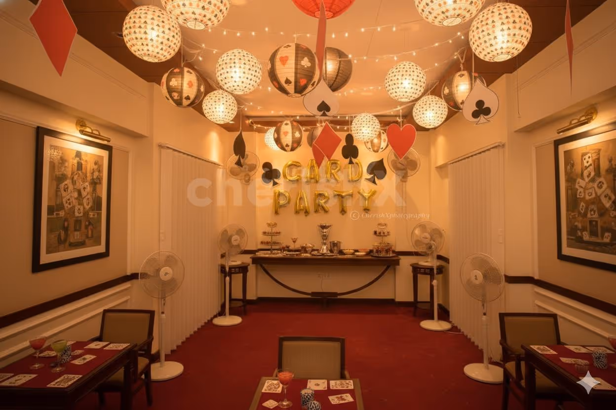 Poker lantern decoration for Diwali Card Party