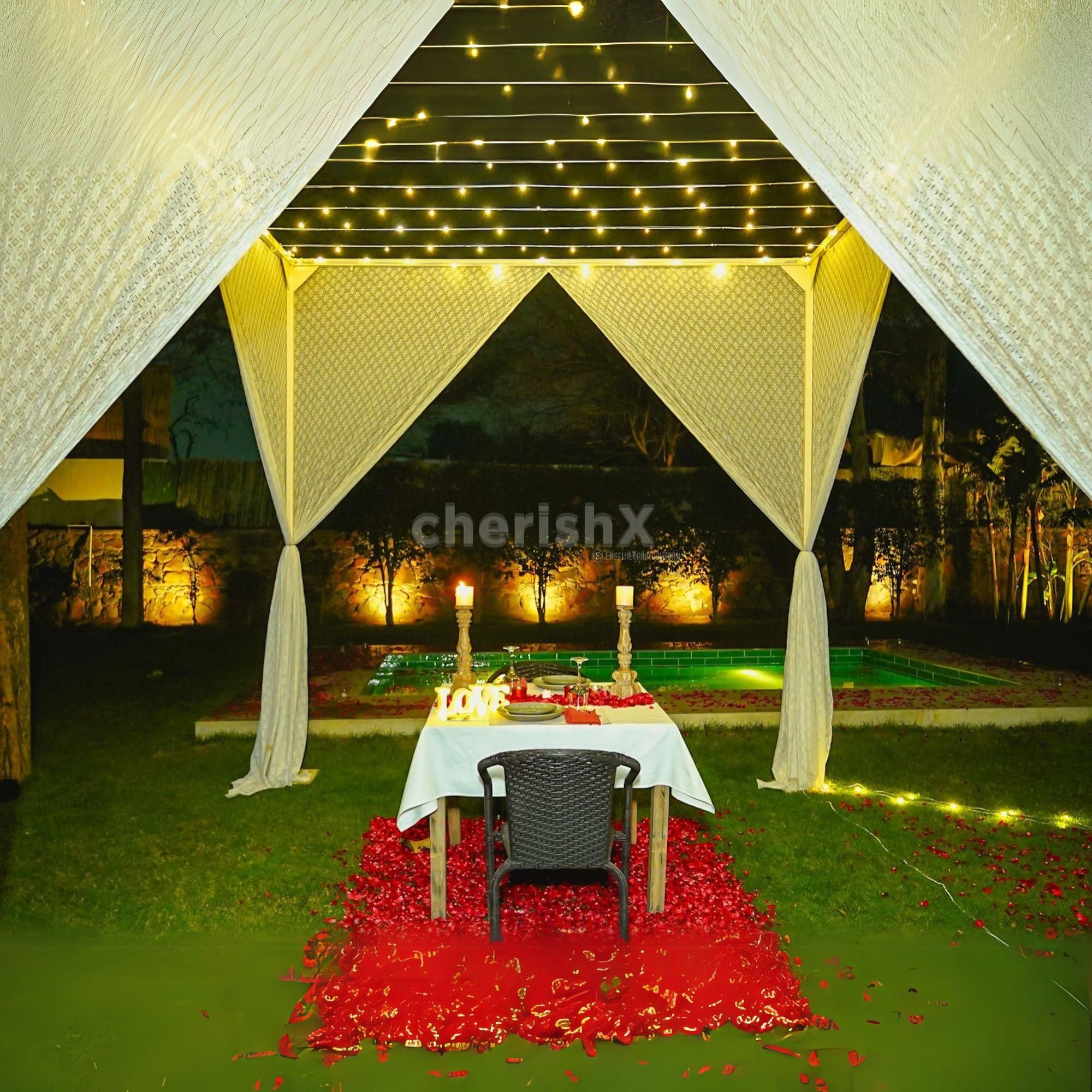 Poolside Cabana Under The Stars