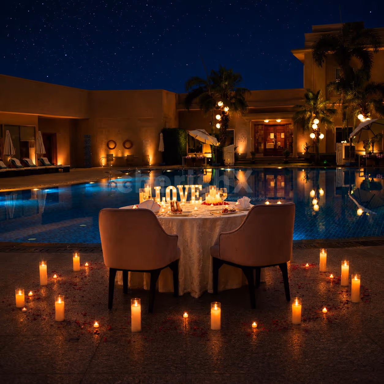 Poolside Dining by Umrao