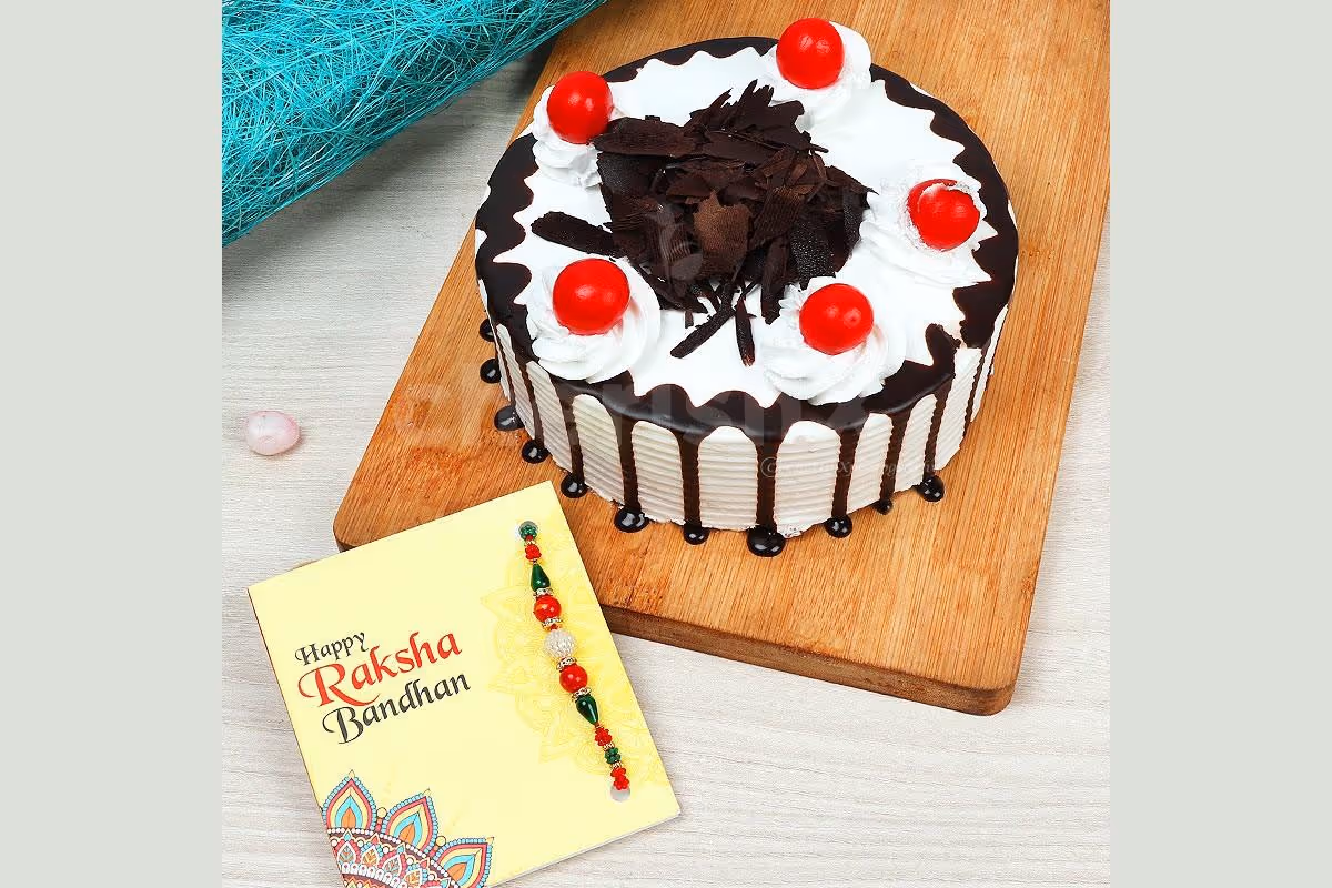 Blackforest cake with rakhi home delivery