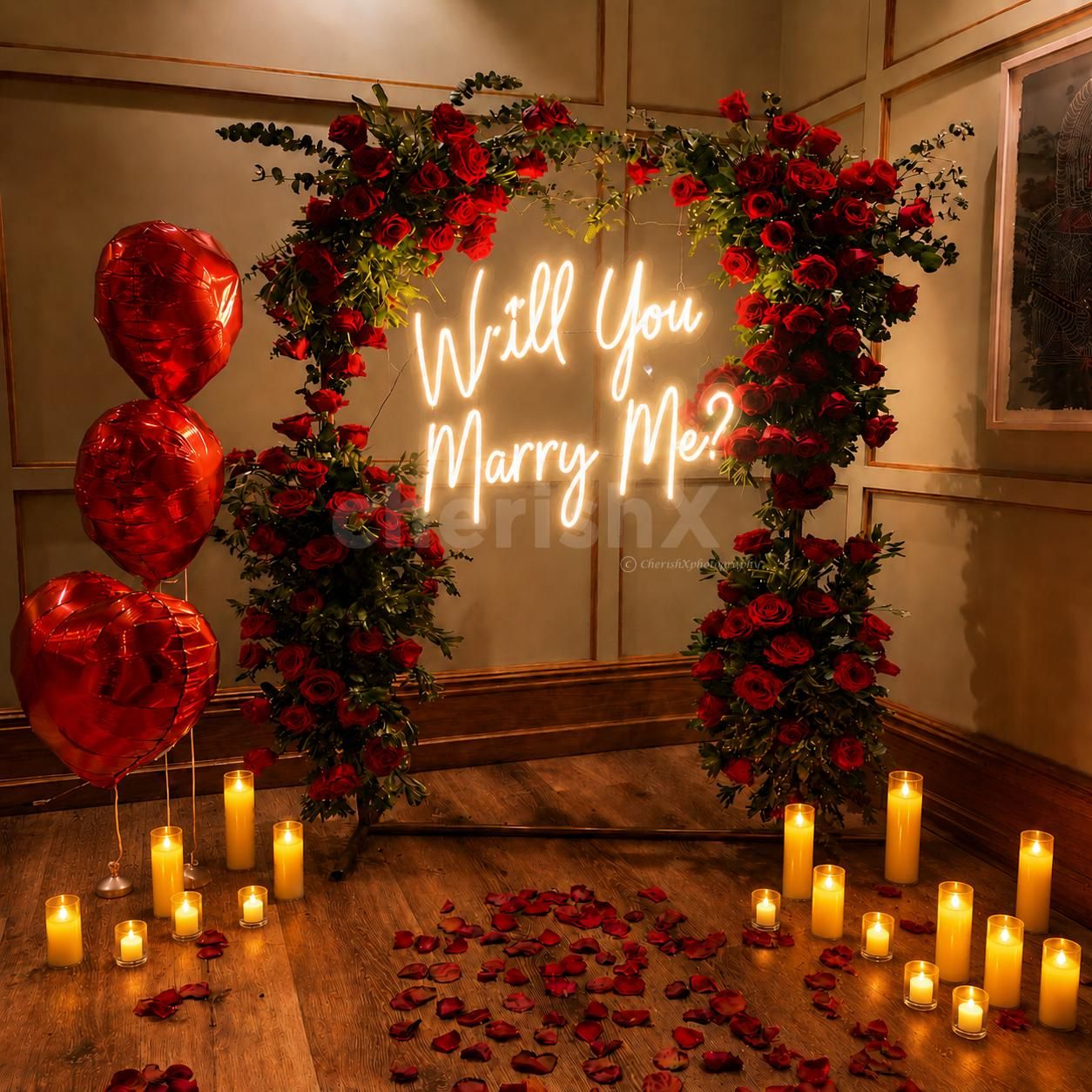 Red Rose Proposal Decor