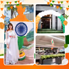 Round hangings swing along with pompoms to symbolise a spirit of freedom